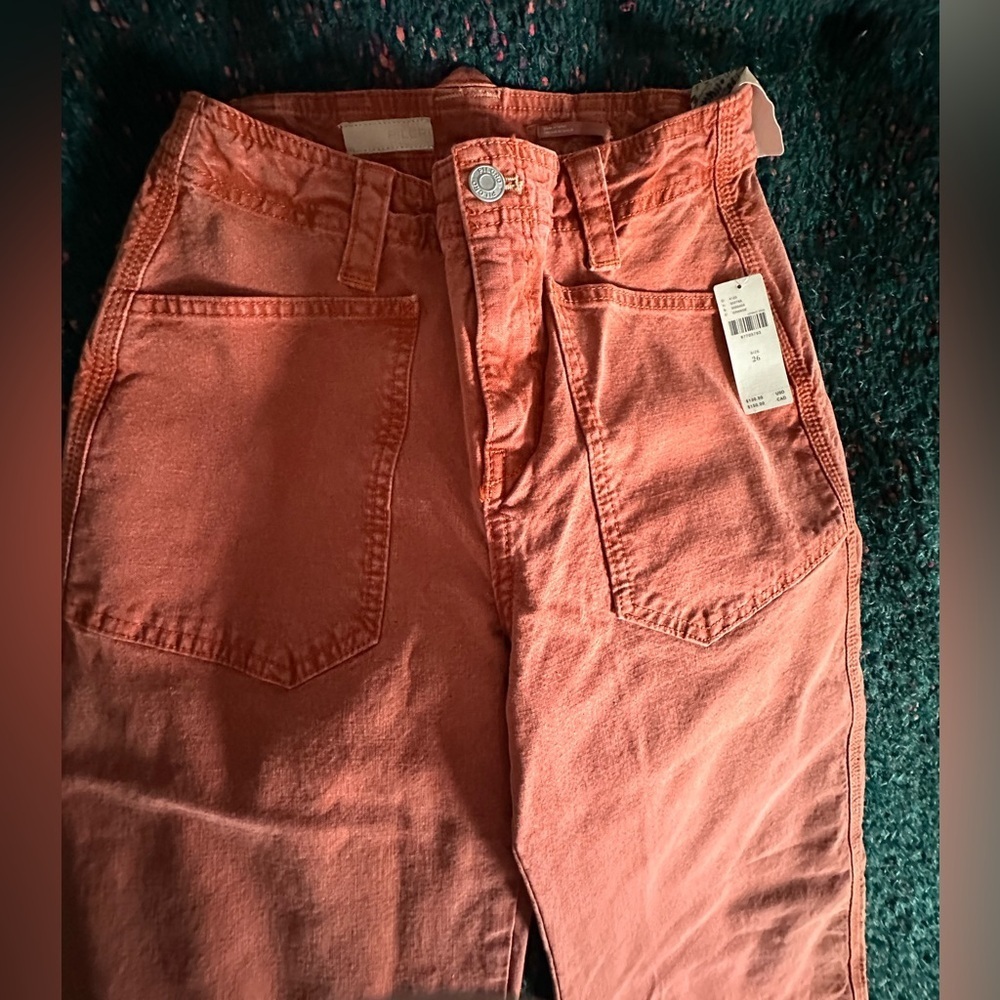 RARE Pilcro Carpenter Wide Leg Pants Orange NWT 26 - Picture 6 of 16